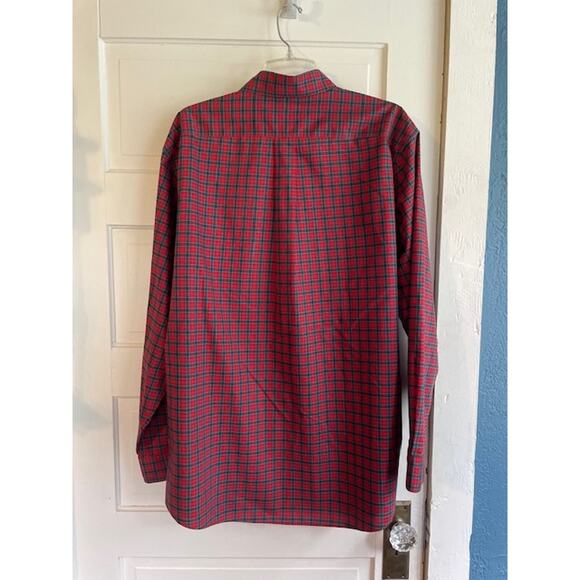 L.L. Bean Size Large Traditional Fit 100% Cotton Red Plaid Long-Sleeve Shirt - Picture 3 of 4